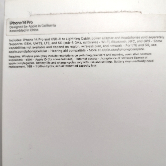 Apple Empty Box  iphone 14 Pro,Deep Purple - Picture 4 of 10